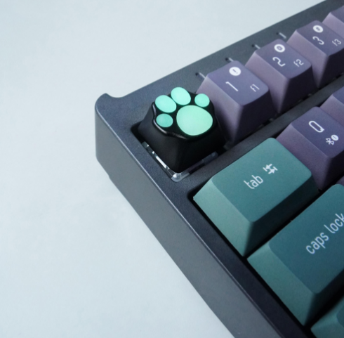 ALUMINUM & SILICONE KITTY PAW ARTISAN KEYCAP