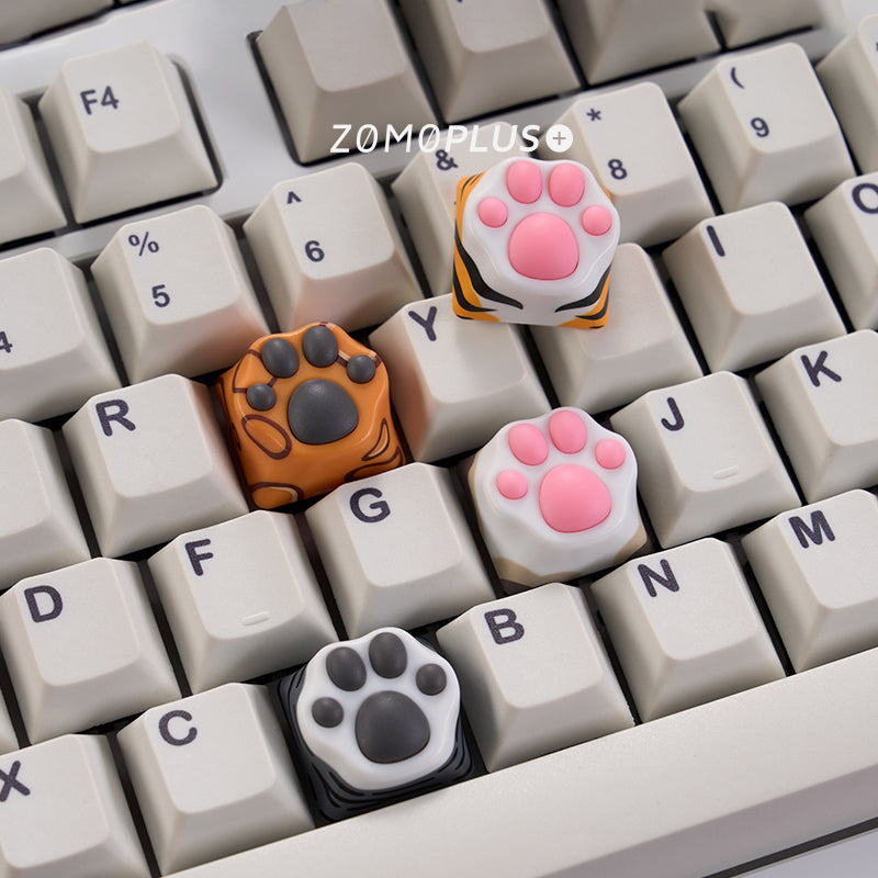 Multi-Color ABS & Silicone Kitty Paw Artisan Keycap