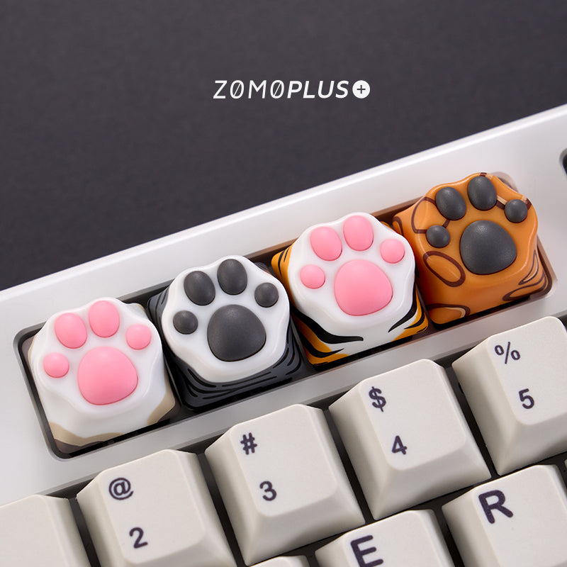 Multi-Color ABS & Silicone Kitty Paw Artisan Keycap