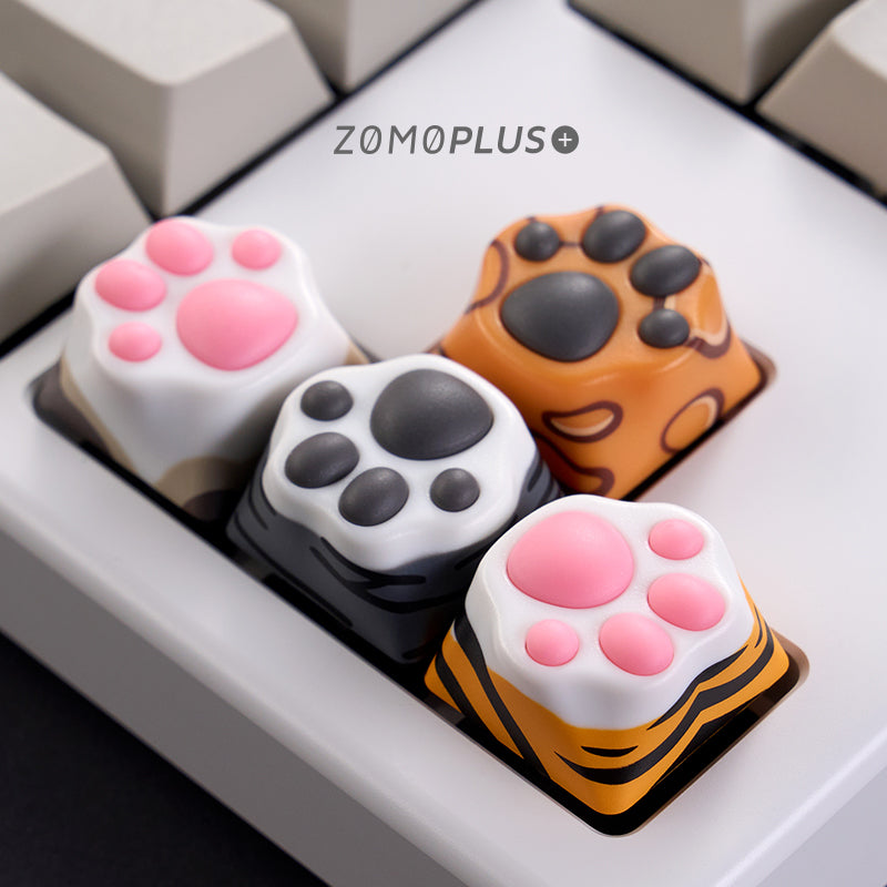 Multi-Color ABS & Silicone Kitty Paw Artisan Keycap