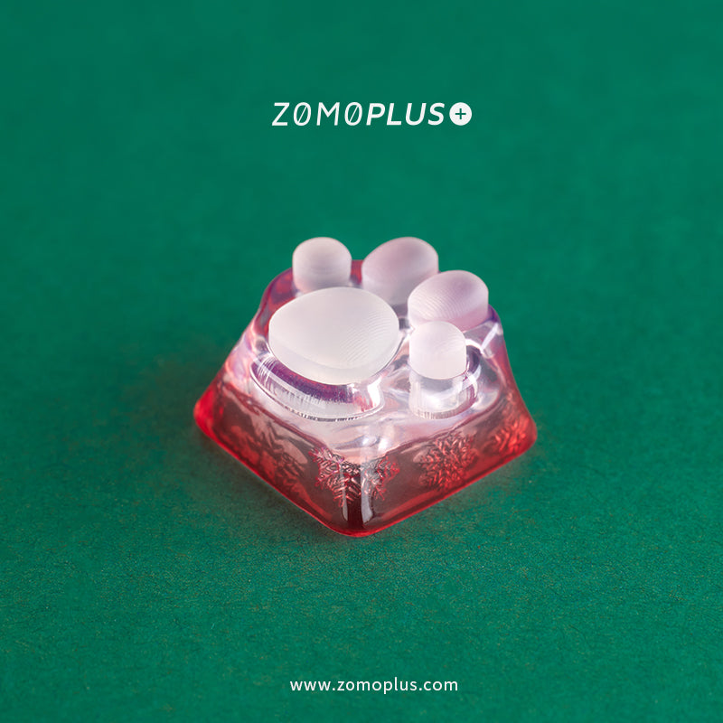 3D PRINTED RESIN & SILICONE TRANSPARENT KITTY PAW ARTISAN KEYCAP