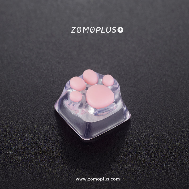 3D PRINTED RESIN & SILICONE TRANSPARENT KITTY PAW ARTISAN KEYCAP