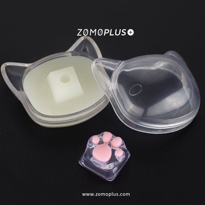 3D PRINTED RESIN & SILICONE TRANSPARENT KITTY PAW ARTISAN KEYCAP