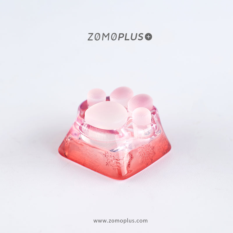 3D PRINTED RESIN & SILICONE TRANSPARENT KITTY PAW ARTISAN KEYCAP