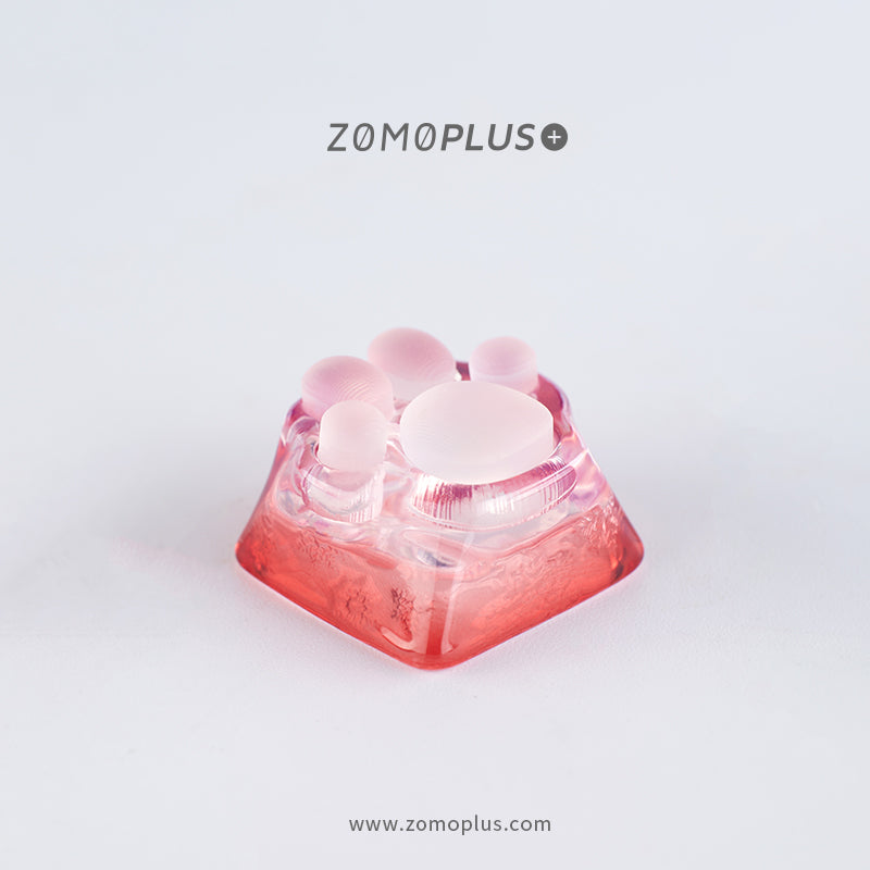 3D PRINTED RESIN & SILICONE TRANSPARENT KITTY PAW ARTISAN KEYCAP