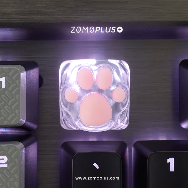3D PRINTED RESIN & SILICONE TRANSPARENT KITTY PAW ARTISAN KEYCAP