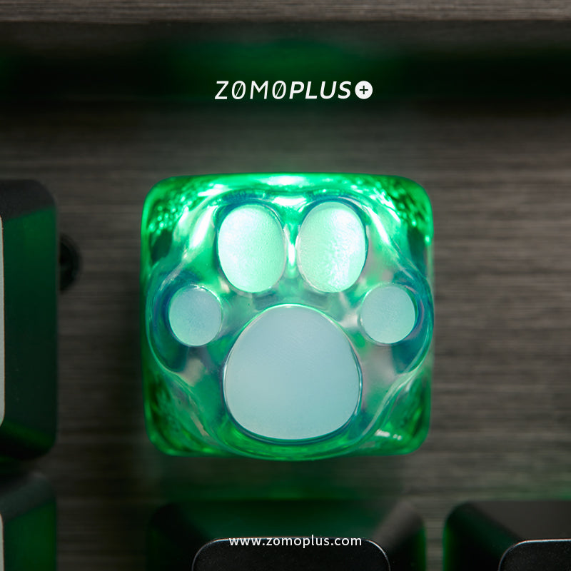 3D PRINTED RESIN & SILICONE TRANSPARENT KITTY PAW ARTISAN KEYCAP