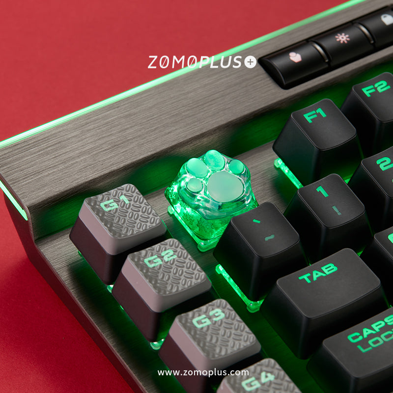 3D PRINTED RESIN & SILICONE TRANSPARENT KITTY PAW ARTISAN KEYCAP
