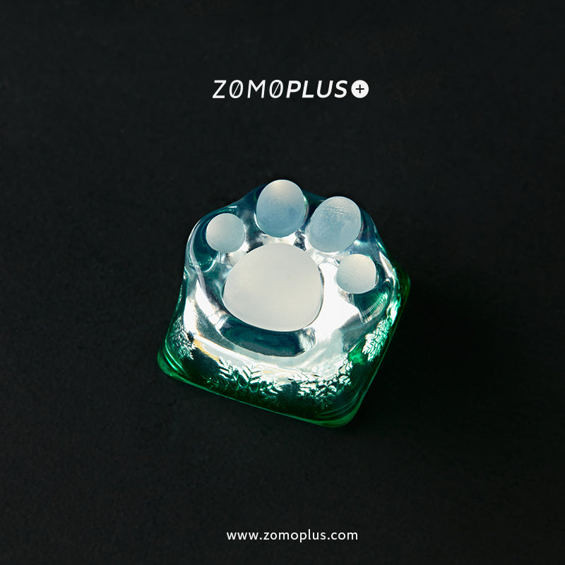 3D PRINTED RESIN & SILICONE TRANSPARENT KITTY PAW ARTISAN KEYCAP