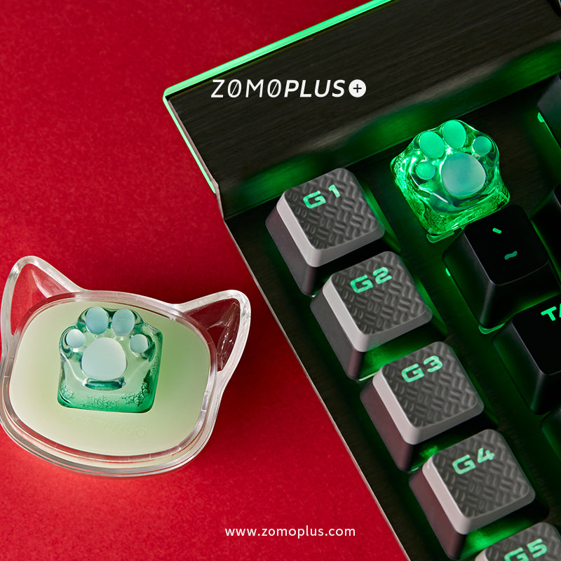 3D PRINTED RESIN & SILICONE TRANSPARENT KITTY PAW ARTISAN KEYCAP
