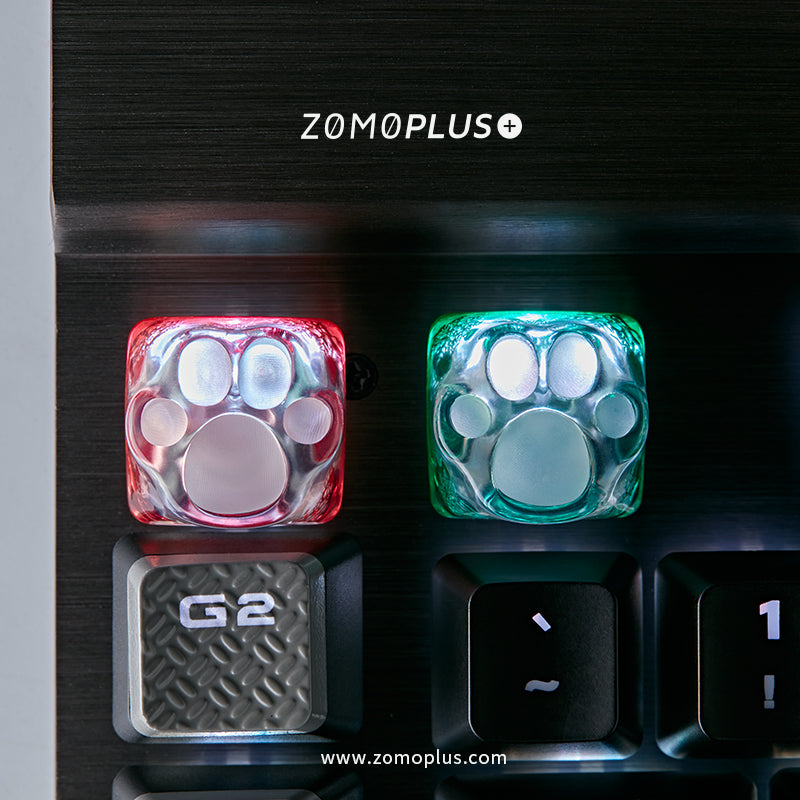 3D PRINTED RESIN & SILICONE TRANSPARENT KITTY PAW ARTISAN KEYCAP
