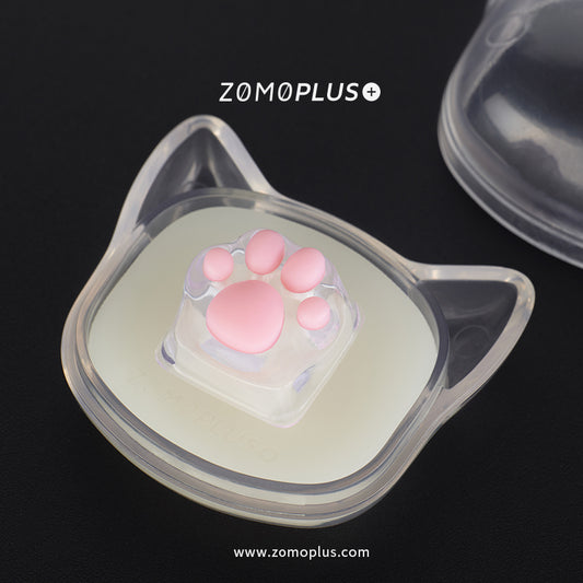 3D PRINTED RESIN & SILICONE TRANSPARENT KITTY PAW ARTISAN KEYCAP
