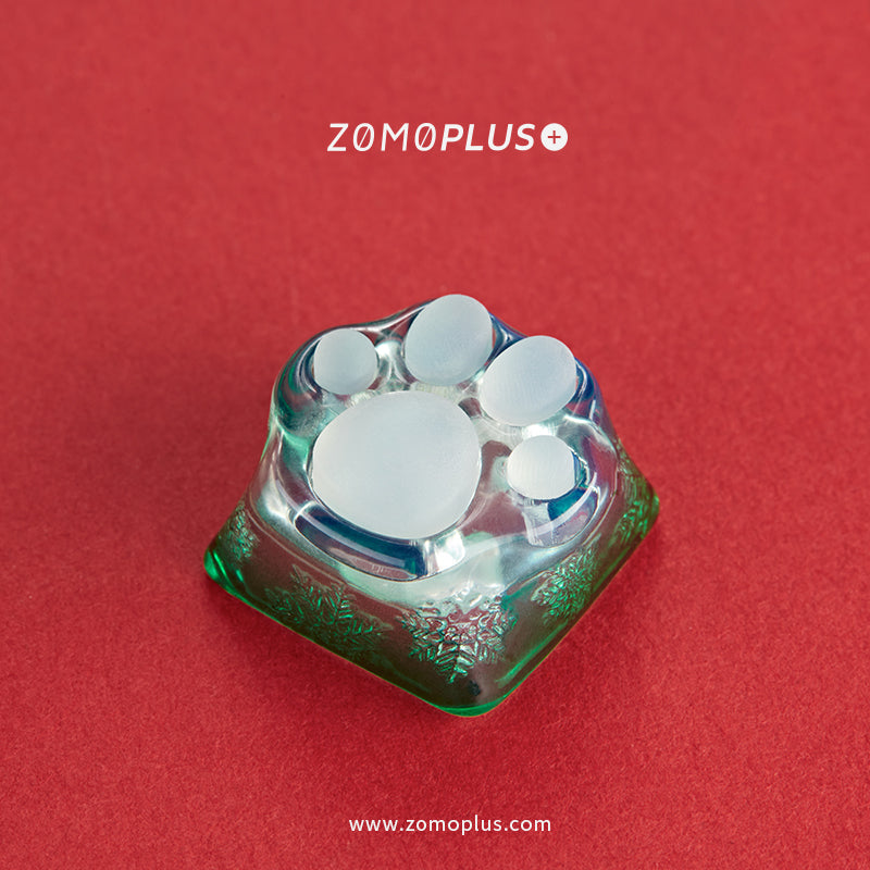 3D PRINTED RESIN & SILICONE TRANSPARENT KITTY PAW ARTISAN KEYCAP