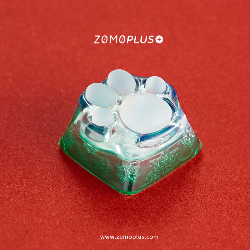 3D PRINTED RESIN & SILICONE TRANSPARENT KITTY PAW ARTISAN KEYCAP