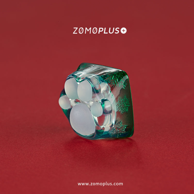 3D PRINTED RESIN & SILICONE TRANSPARENT KITTY PAW ARTISAN KEYCAP