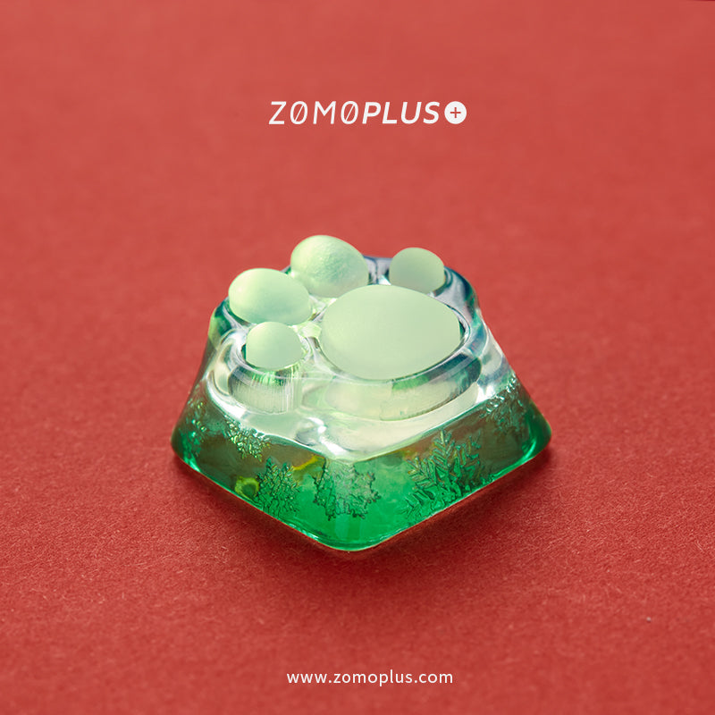 3D PRINTED RESIN & SILICONE TRANSPARENT KITTY PAW ARTISAN KEYCAP