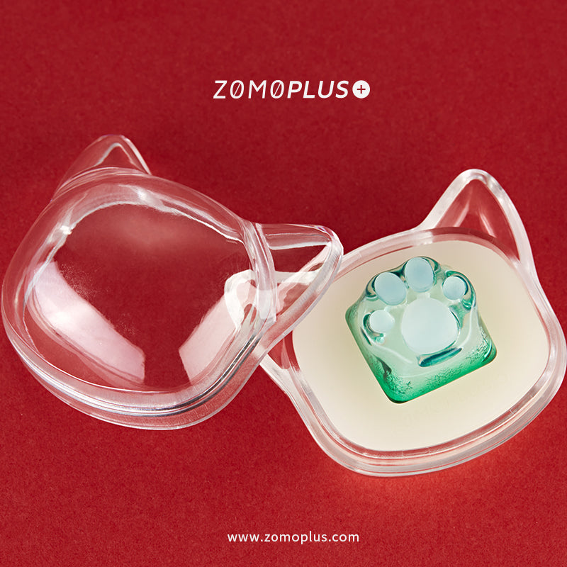 3D PRINTED RESIN & SILICONE TRANSPARENT KITTY PAW ARTISAN KEYCAP