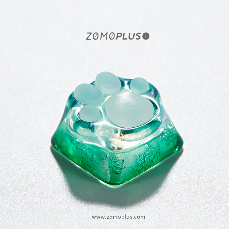 3D PRINTED RESIN & SILICONE TRANSPARENT KITTY PAW ARTISAN KEYCAP