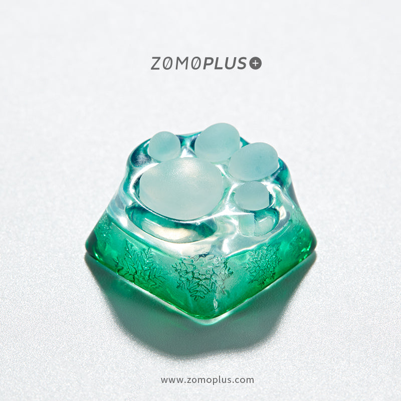 3D PRINTED RESIN & SILICONE TRANSPARENT KITTY PAW ARTISAN KEYCAP