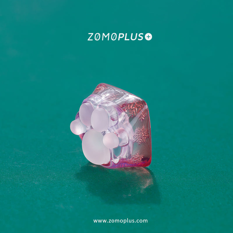 3D PRINTED RESIN & SILICONE TRANSPARENT KITTY PAW ARTISAN KEYCAP