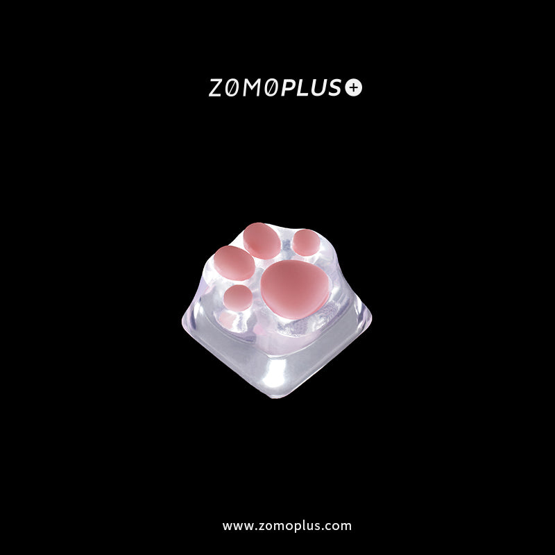 3D PRINTED RESIN & SILICONE TRANSPARENT KITTY PAW ARTISAN KEYCAP