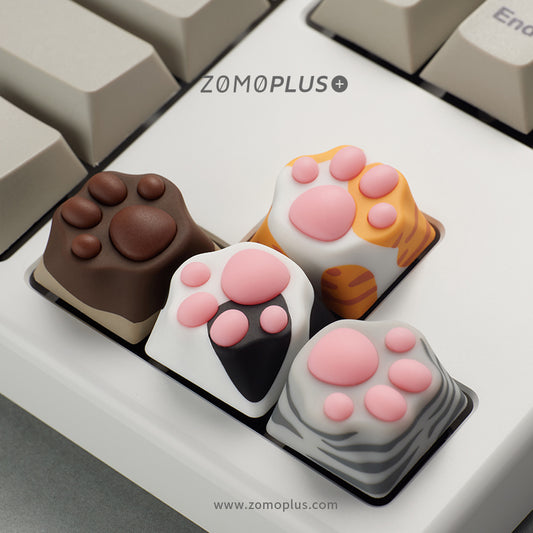 Multi-Color ABS & Silicone Kitty Paw Artisan Keycap