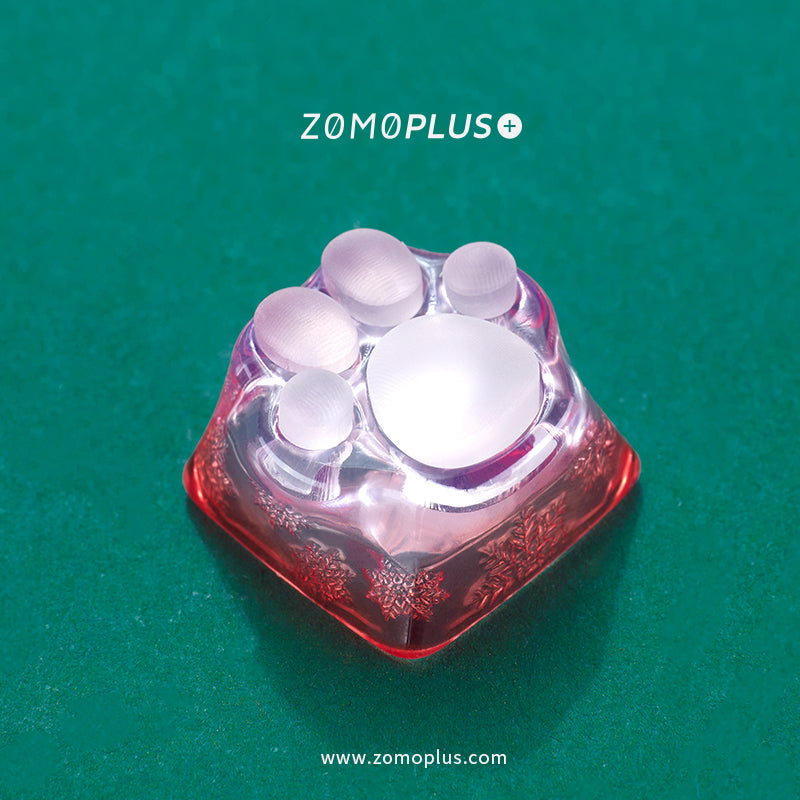 3D PRINTED RESIN & SILICONE TRANSPARENT KITTY PAW ARTISAN KEYCAP