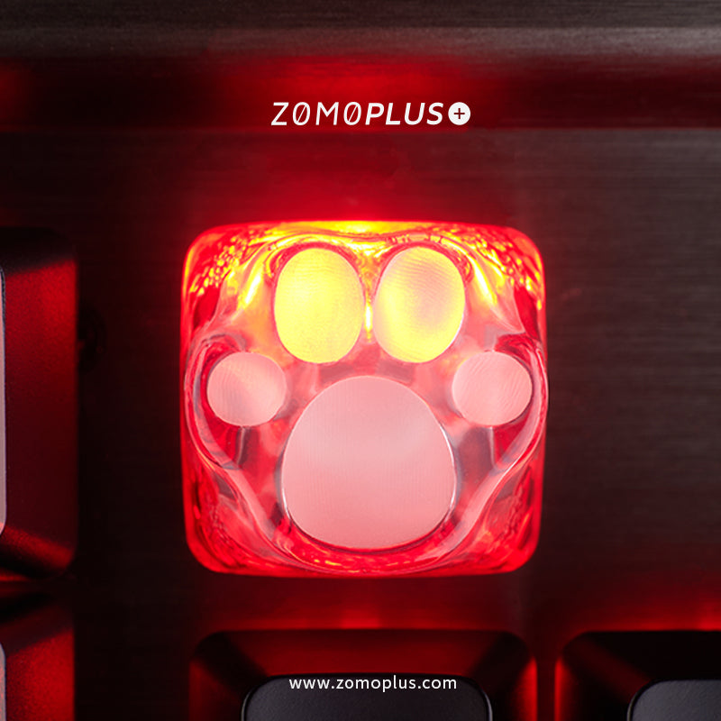 3D PRINTED RESIN & SILICONE TRANSPARENT KITTY PAW ARTISAN KEYCAP