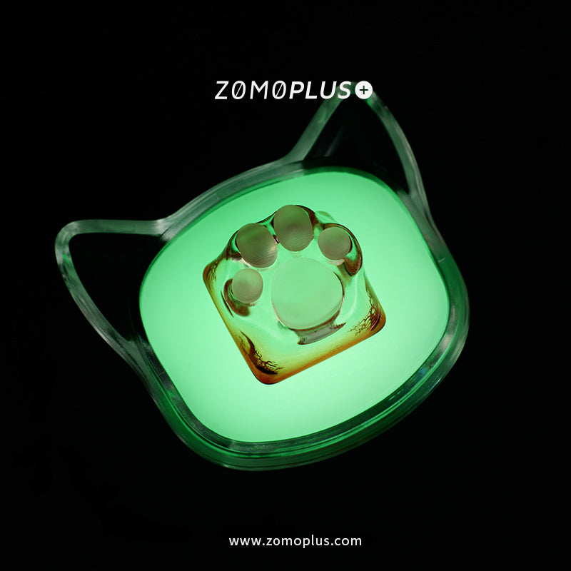 3D PRINTED RESIN & SILICONE TRANSPARENT KITTY PAW ARTISAN KEYCAP
