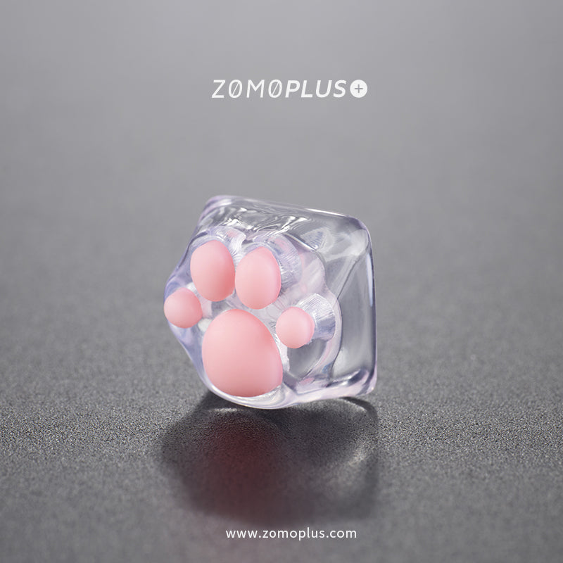 3D PRINTED RESIN & SILICONE TRANSPARENT KITTY PAW ARTISAN KEYCAP