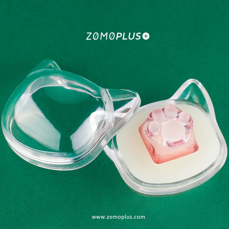 3D PRINTED RESIN & SILICONE TRANSPARENT KITTY PAW ARTISAN KEYCAP