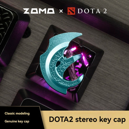 ZOMO & DOTA2 Original Metal Keycaps, Single, Compatible with Custom Mechanical Magnetic Switches, Transparent, Gaming & Esports Keyboard