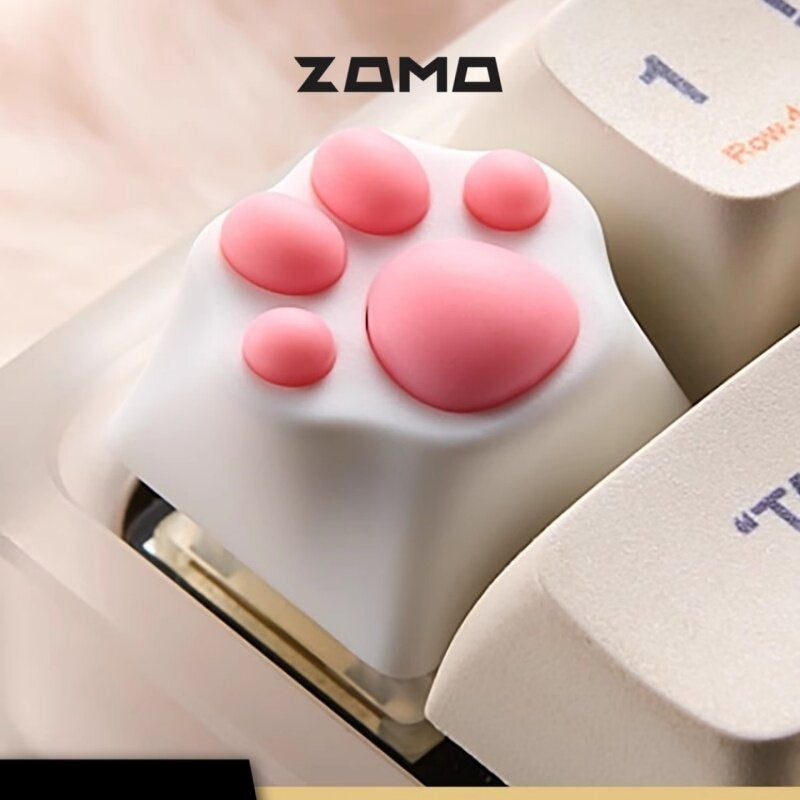 ZOMO Pink MZ Paw Rotatable Metal Keycap for Mechanical Keyboard Cherry MX Compatible