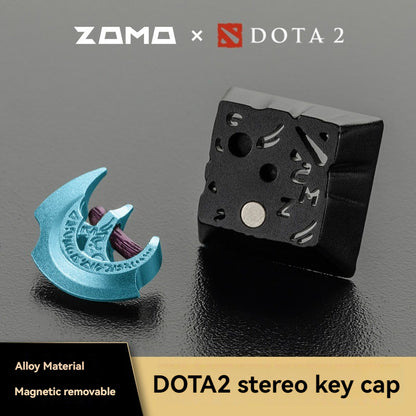 ZOMO & DOTA2 Original Metal Keycaps, Single, Compatible with Custom Mechanical Magnetic Switches, Transparent, Gaming & Esports Keyboard