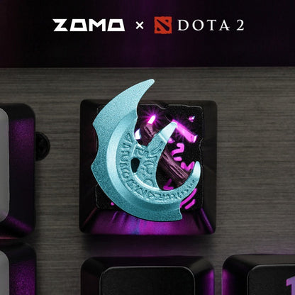 ZOMO & DOTA2 Original Metal Keycaps, Single, Compatible with Custom Mechanical Magnetic Switches, Transparent, Gaming & Esports Keyboard