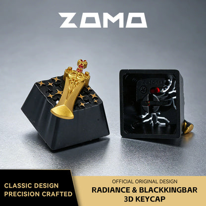 ZOMO RADIANCE & BLACK KING BAR  ALUMINUM ARTISAN 3D KEYCAP