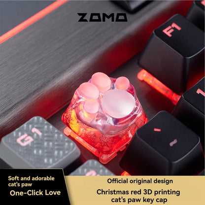 ZOMO Pink MZ Paw Rotatable Metal Keycap for Mechanical Keyboard Cherry MX Compatible