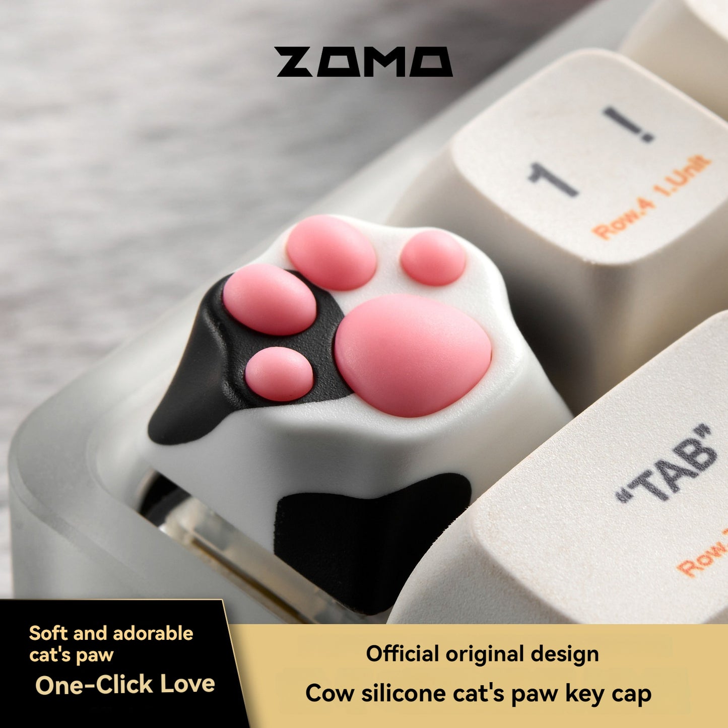 ZOMO Pink MZ Paw Rotatable Metal Keycap for Mechanical Keyboard Cherry MX Compatible