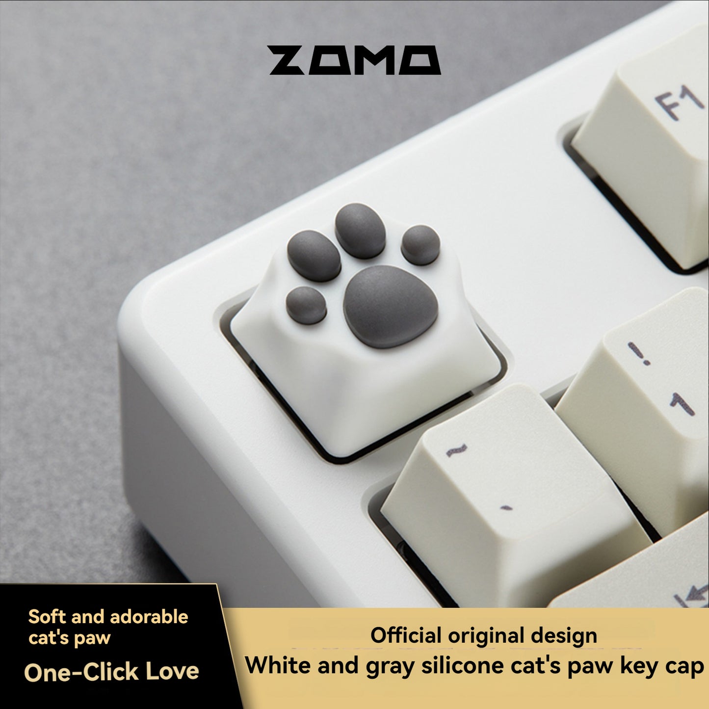 ZOMO Pink MZ Paw Rotatable Metal Keycap for Mechanical Keyboard Cherry MX Compatible