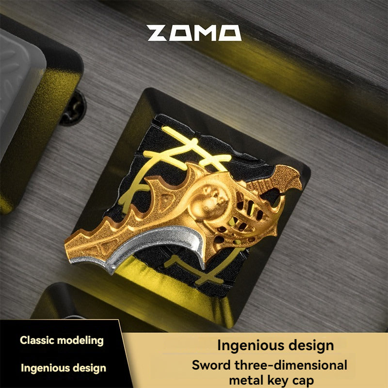 ZOMO & DOTA2 Original Metal Keycaps, Single, Compatible with Custom Mechanical Magnetic Switches, Transparent, Gaming & Esports Keyboard