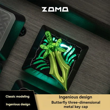 ZOMO & DOTA2 Original Metal Keycaps, Single, Compatible with Custom Mechanical Magnetic Switches, Transparent, Gaming & Esports Keyboard
