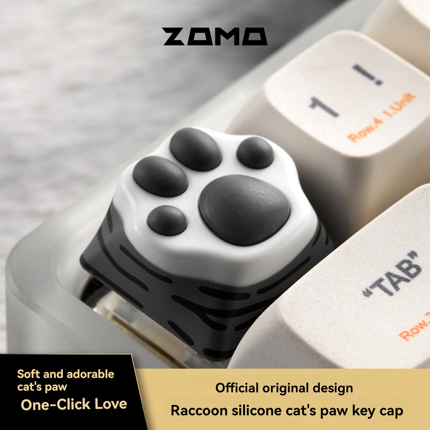 ZOMO Pink MZ Paw Rotatable Metal Keycap for Mechanical Keyboard Cherry MX Compatible