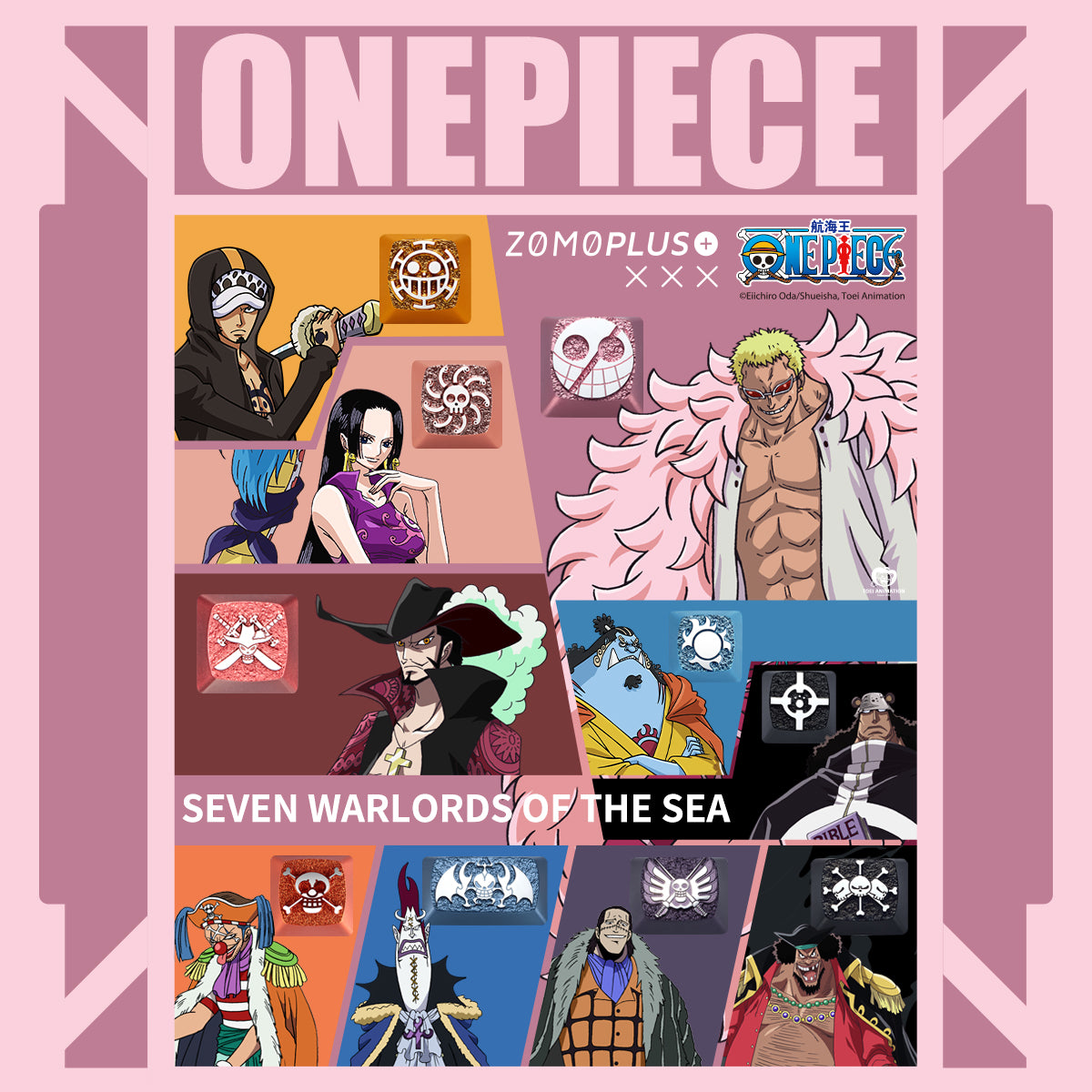 ONE PIECE - SEVEN WARLORDS OF THE SEA ALUMINUM ARTISAN KEYCAPS (SET OF 10)